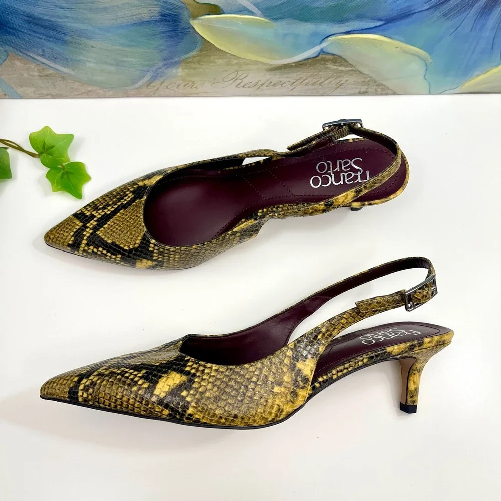 Franco Sarto Snakeskin Kate‎ Slingback Pump Size 6.5